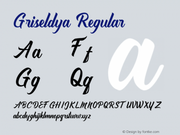 Griseldya Version 1.00;November 11, 2019;FontCreator 11.5.0.2422 64-bit Font Sample
