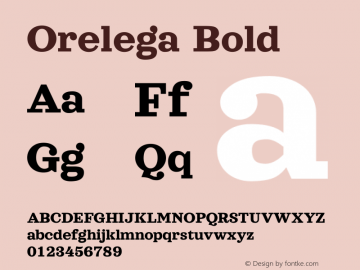 Orelega Bold Version 001.000 Font Sample