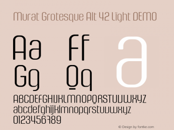 MuratGrotesqueAlt-42LightDEMO Version 1.000 Font Sample