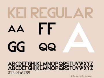 Kei Version 1.00;November 26, 2019;FontCreator 12.0.0.2545 64-bit图片样张