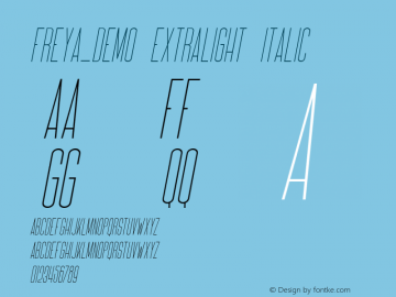 Freya_DEMO ExtraLight Italic Version 1.000图片样张