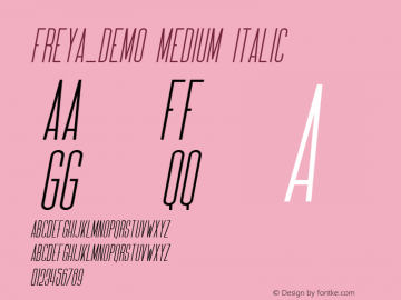 Freya_DEMO Medium Italic Version 1.000图片样张