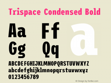 Trispace Condensed Bold Version 1.005图片样张