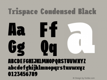 Trispace Condensed Black Version 1.005;hotconv 1.0.109;makeotfexe 2.5.65596图片样张
