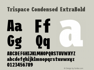 Trispace Condensed ExtraBold Version 1.005;hotconv 1.0.109;makeotfexe 2.5.65596 Font Sample