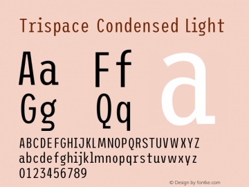 Trispace Condensed Light Version 1.005图片样张