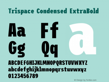 Trispace Condensed ExtraBold Version 1.005图片样张
