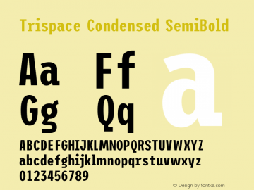 Trispace Condensed SemiBold Version 1.005图片样张