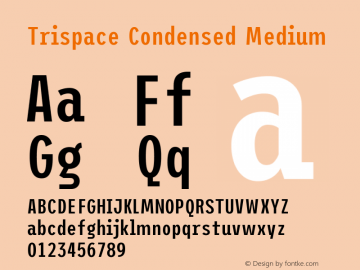 Trispace Condensed Medium Version 1.005图片样张
