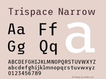 Trispace Narrow Version 1.005图片样张
