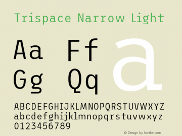 Trispace Narrow Light Version 1.005图片样张