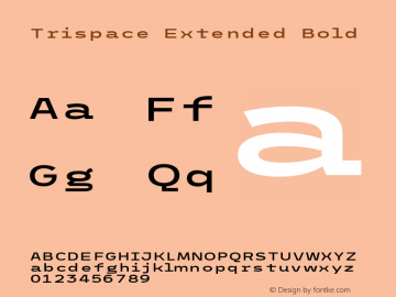 Trispace Extended Bold Version 1.005;hotconv 1.0.109;makeotfexe 2.5.65596图片样张