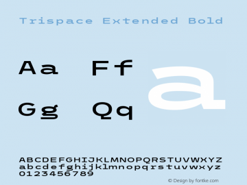 Trispace Extended Bold Version 1.005 Font Sample