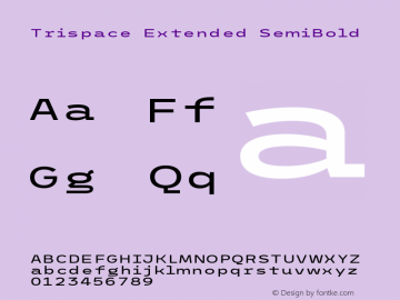 Trispace Extended SemiBold Version 1.005;hotconv 1.0.109;makeotfexe 2.5.65596图片样张