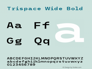 Trispace Wide Bold Version 1.005;hotconv 1.0.109;makeotfexe 2.5.65596图片样张