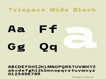 Trispace Wide Black Version 1.005;hotconv 1.0.109;makeotfexe 2.5.65596图片样张