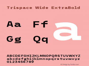 Trispace Wide ExtraBold Version 1.005;hotconv 1.0.109;makeotfexe 2.5.65596图片样张