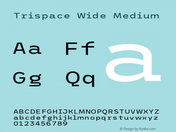 Trispace Wide Medium Version 1.005;hotconv 1.0.109;makeotfexe 2.5.65596 Font Sample