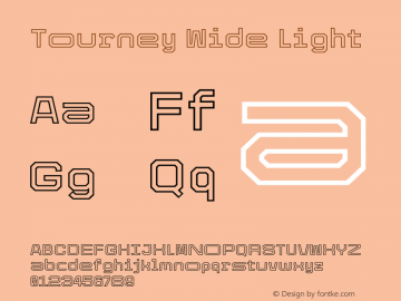 Tourney Wide Light Version 1.000 Font Sample