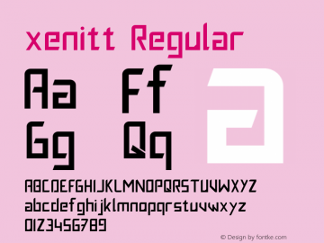 xenitt-Regular Version 1.000 Font Sample