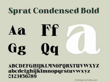 Sprat Condensed Bold Version 1.001;hotconv 1.0.109;makeotfexe 2.5.65596图片样张