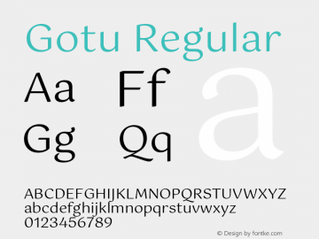 Gotu Version 2.320;hotconv 1.0.109;makeotfexe 2.5.65596; ttfautohint (v1.8.1) Font Sample