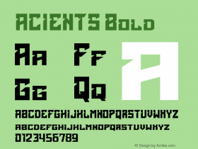 ACIENTS Version 1.00;December 5, 2019;FontCreator 12.0.0.2546 32-bit Font Sample