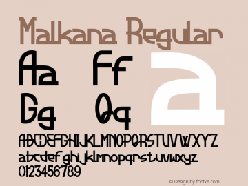 Malkana Version 1.00;February 8, 2020;FontCreator 12.0.0.2555 64-bit图片样张