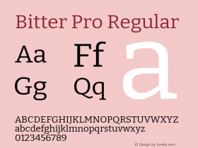 Bitter Pro Regular Version 1.001 Font Sample