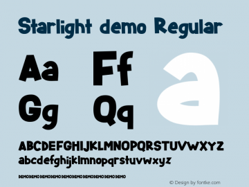 Starlightdemo Version 1.000 Font Sample