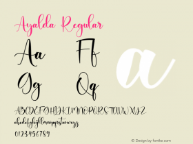 Ayalda Version 1.00;February 24, 2020;FontCreator 12.0.0.2563 64-bit Font Sample