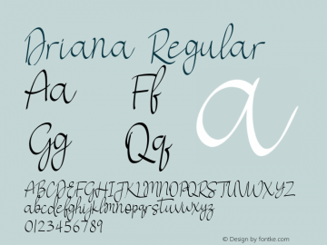 Driana Version 1.00;November 16, 2019;FontCreator 11.5.0.2430 32-bit图片样张