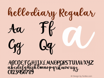 hellodiary Version 1.00;April 13, 2020;FontCreator 12.0.0.2525 64-bit Font Sample