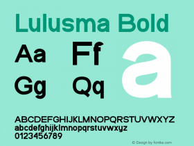 Lulusma Bold Version 1.004;Fontself Maker 3.5.1 Font Sample