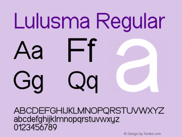 Lulusma Version 1.005;Fontself Maker 3.5.1 Font Sample