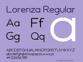 Lorenza Version 1.00;April 13, 2020;FontCreator 11.5.0.2427 32-bit Font Sample