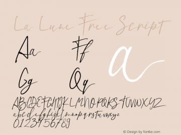 La Lune Free Script Version 1.002;Fontself Maker 3.4.0图片样张