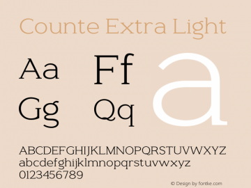 Counte Extra Light Version 1.000;hotconv 1.0.109;makeotfexe 2.5.65596 Font Sample