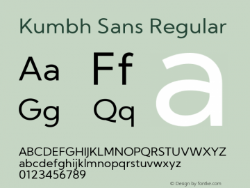 Kumbh Sans Regular Version 1.000; ttfautohint (v1.8.3)图片样张