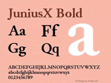 JuniusX Bold Version 1.004 Font Sample