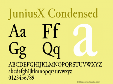 JuniusX Condensed Version 1.004 Font Sample