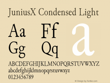 JuniusX Condensed Light Version 1.004 Font Sample