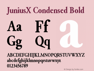 JuniusX Condensed Bold Version 1.004 Font Sample