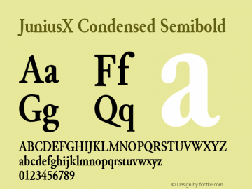 JuniusX Condensed Semibold Version 1.004 Font Sample