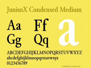 JuniusX Condensed Medium Version 1.004 Font Sample