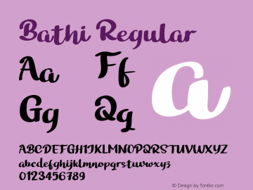 Bathi Version 1.002;Fontself Maker 3.5.1 Font Sample