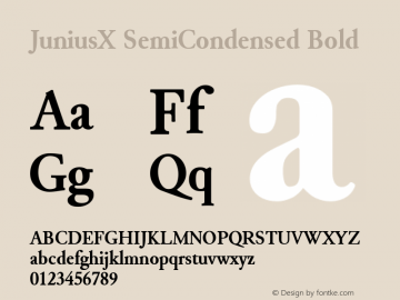 JuniusX SemiCondensed Bold Version 1.004 Font Sample