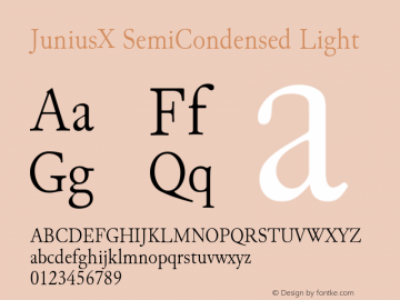 JuniusX SemiCondensed Light Version 1.004 Font Sample