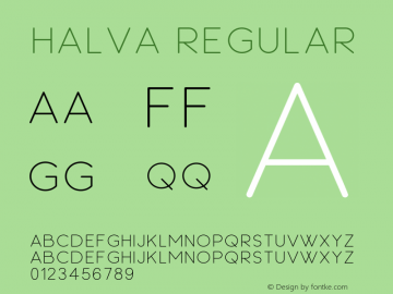 Halva Version 1.00;March 11, 2019;FontCreator 11.5.0.2430 64-bit Font Sample