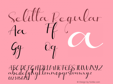 Selitta Version 1.00;April 18, 2020;FontCreator 11.5.0.2430 32-bit Font Sample